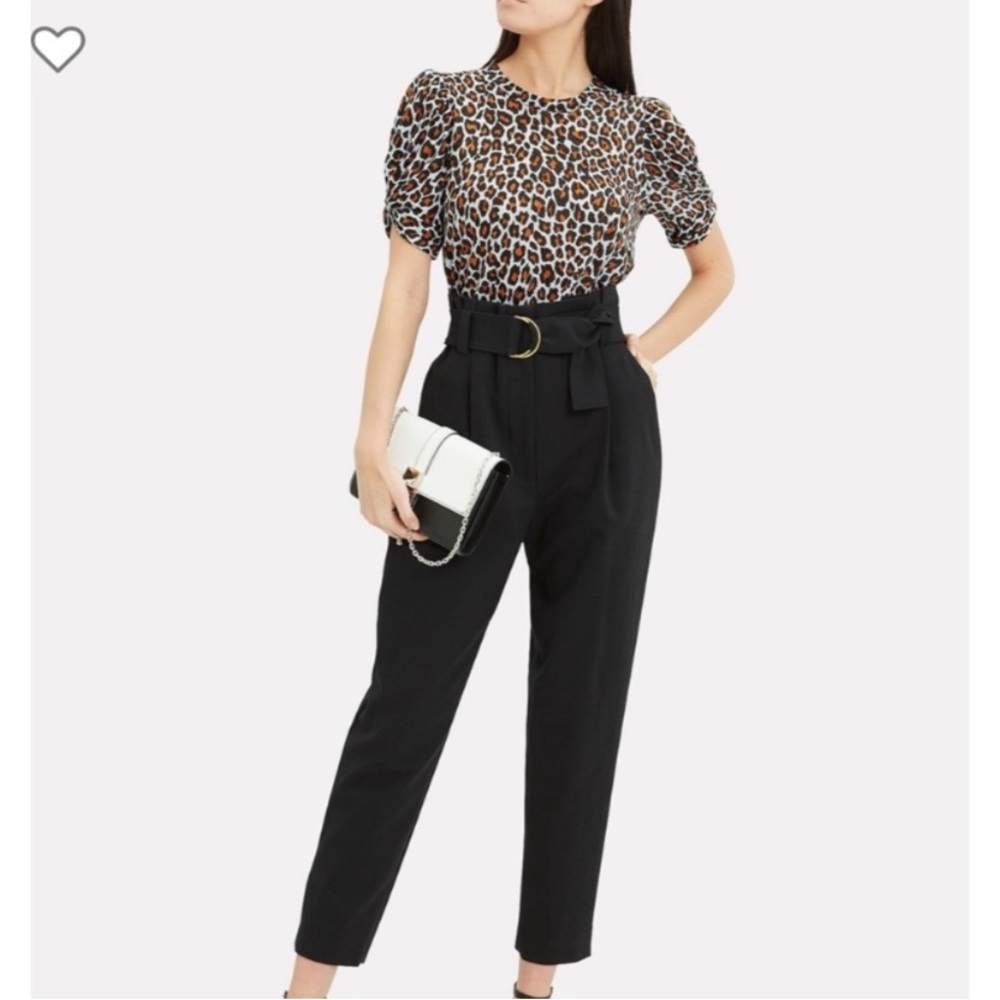 ALC Kati Leopard Print Puff Sleeve Tee Size XS